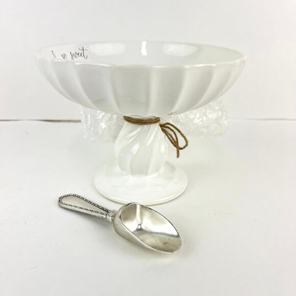 Mud Pie Brown Watercolor Bunny Pedestal Candy Dish - Picture 2 of 6